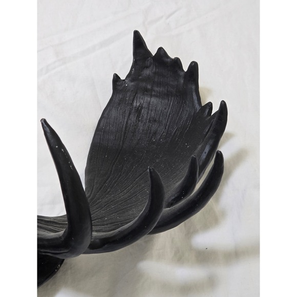 Fun Black Faux Moose Antlers Head Wall Mount Decor Rustic Lodge Cabin Cool Art - Picture 2 of 16